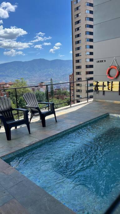 Apartamento De Lujo Con La Mejor Vista De Medellin Apartment Bagian luar foto